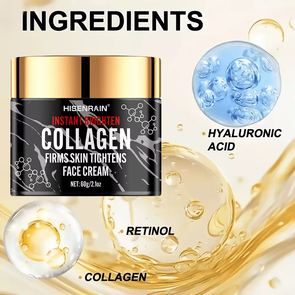HISENRAIN Crème Visage au Collagène et au Rétinol pour Hommes – Humidité Intense