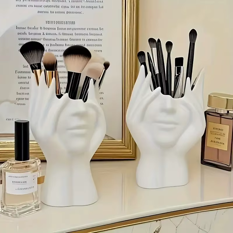 Seau de rangement de style Facial 1 pièce, boîte de rangement de maquillage mignonne, comptoir de rangement de maquillage, boîte de rangement de maquillage de salle de bain