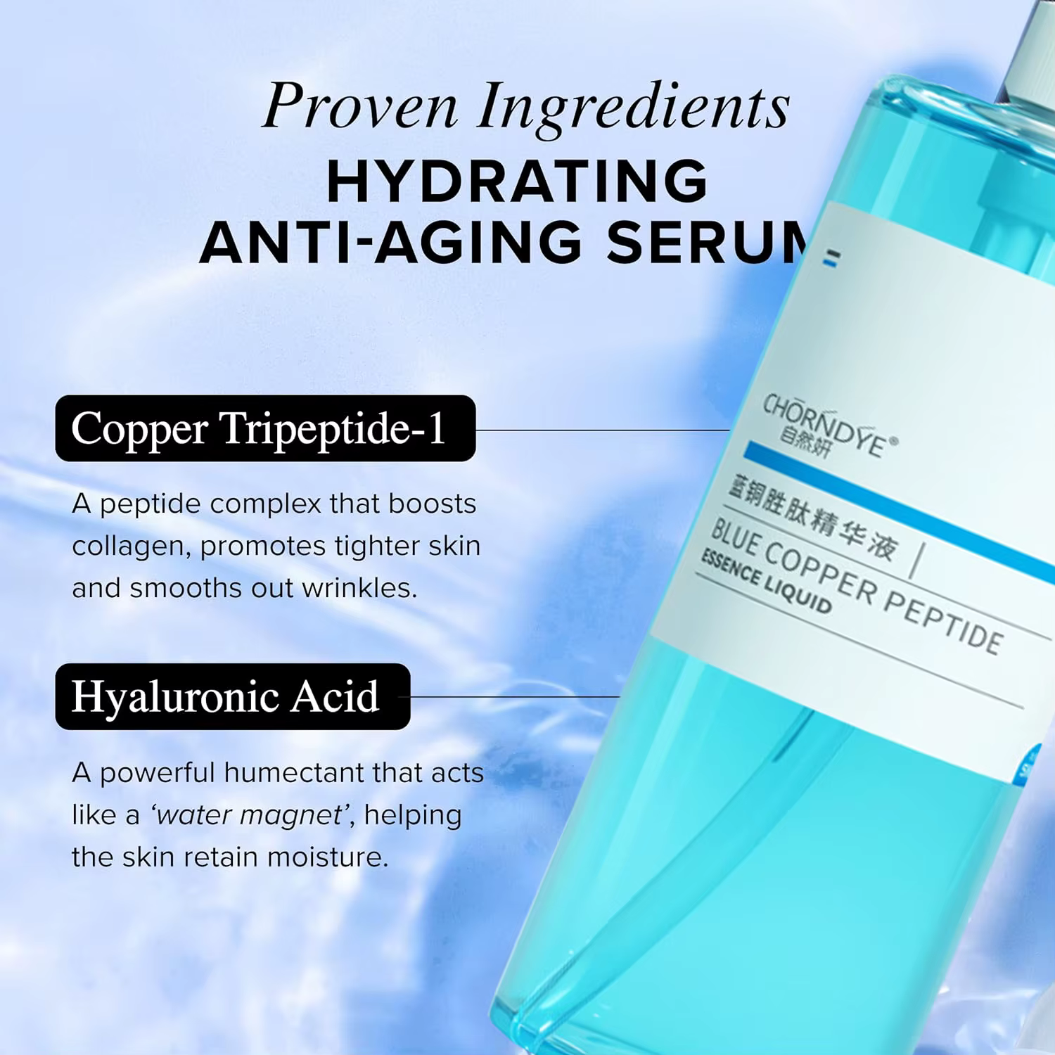 Sérum Visage au Cuivre et Peptides 500ml : Raffermissant