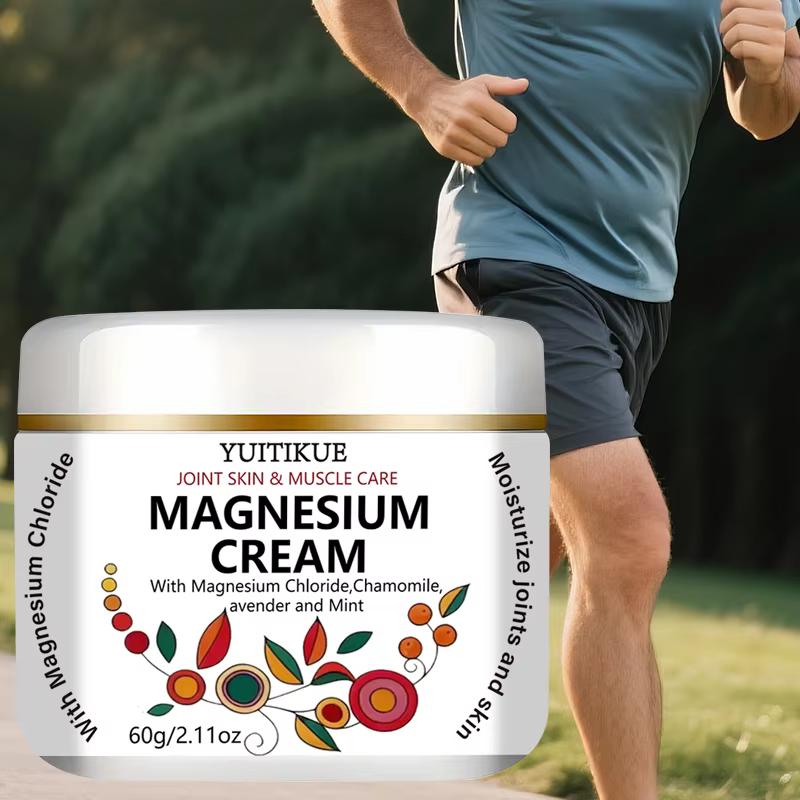 Crème au magnésium Yuitikue, 60g, crème pour les soins des articulations, de la peau et des muscles avec du chlorure de magnésium, de la camomille, de la lavande et de la menthe