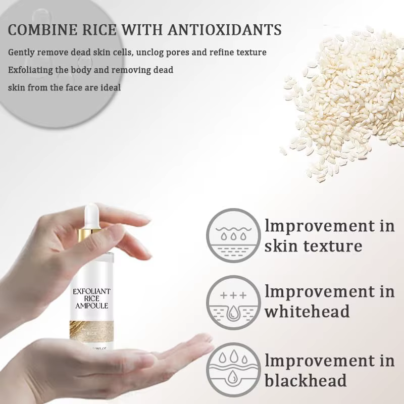 Ensemble d'ampoules exfoliantes de riz pour une peau douce