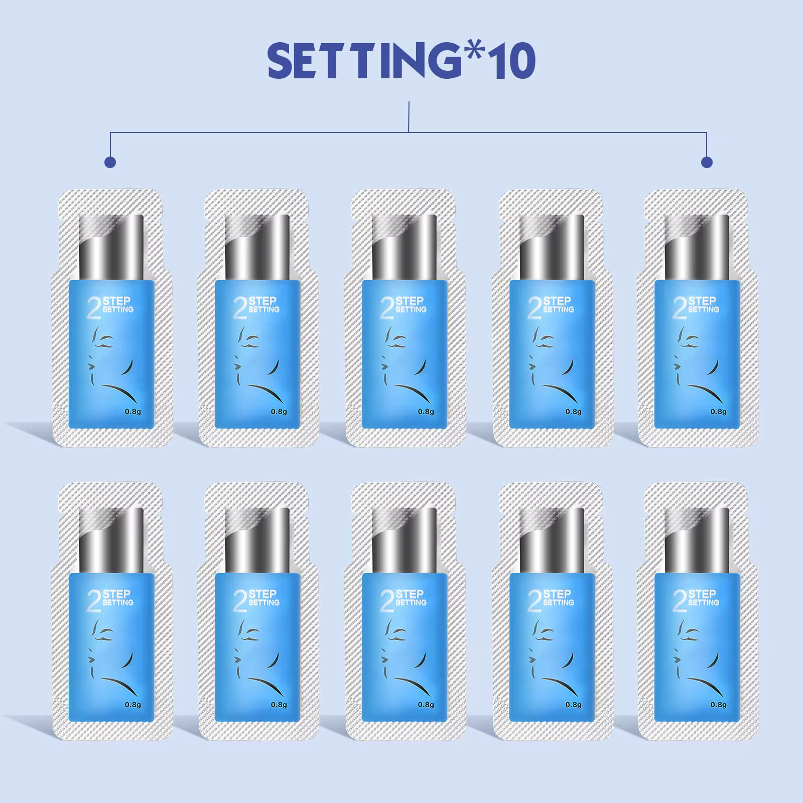Libeauty 10/20/30 pièces 0.8 g/sac Sachet Kit de levage de cils Lotion de permanente de cils 5 à 6 Minutes de levage de cils sérum maquillage des yeux