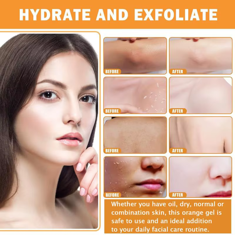 Gel exfoliant Orange crème hydratante visage gommage pour le corps Gel nettoyage en profondeur hydratant