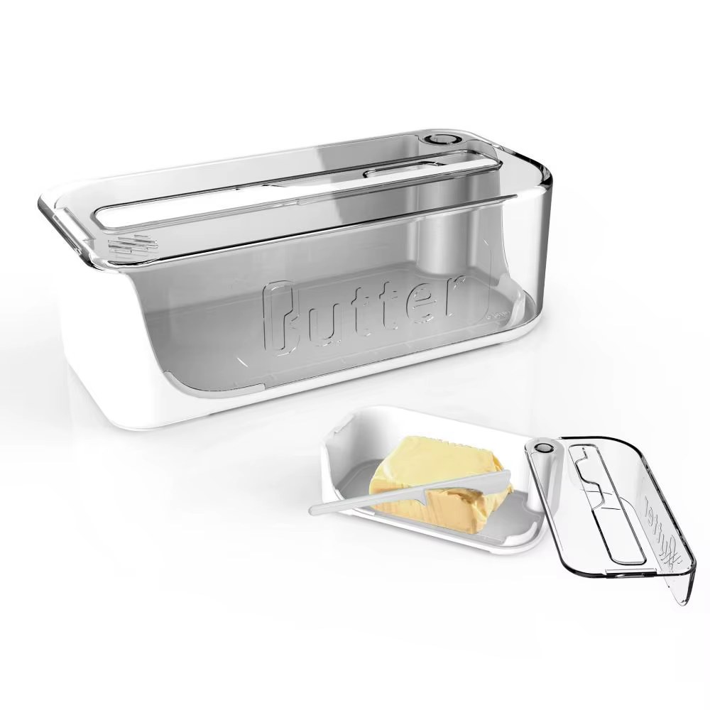 Plat à beurre facile avec couvercle, couvercle rotatif, boîte à fromage crème de qualité alimentaire, spatule à beurre de haute qualité, plateau de maintien du beurre pour la maison