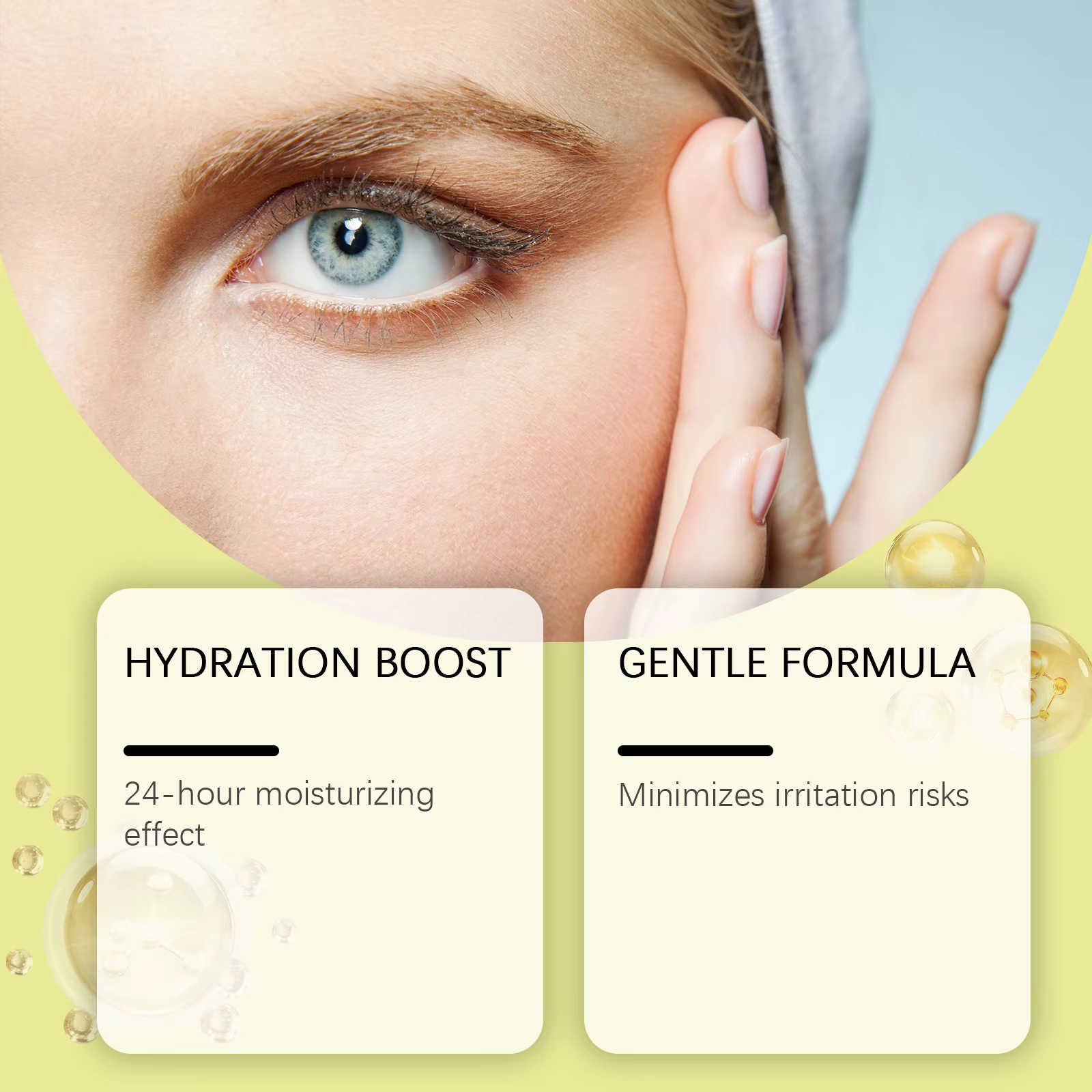 Crème Contour des Yeux Raffermissante au Rétinaldéhyde – Booster de Résilience et de Fermeté pour une Peau Lisse – Soin Réparateur Nuit Visage