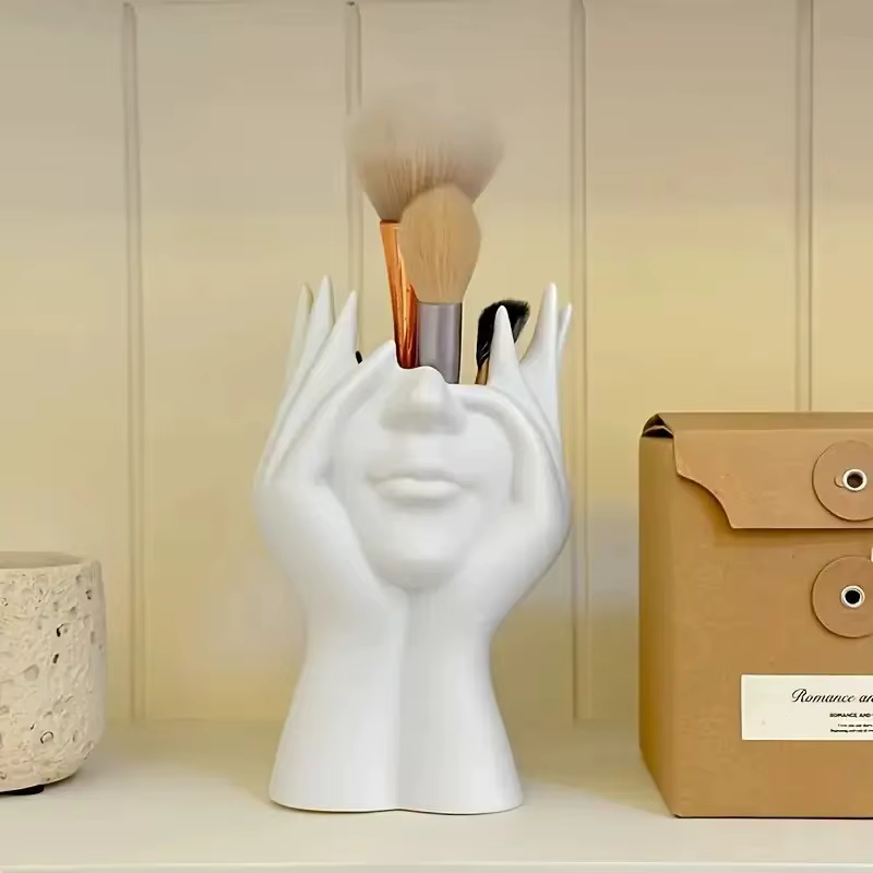 Seau de rangement de style Facial 1 pièce, boîte de rangement de maquillage mignonne, comptoir de rangement de maquillage, boîte de rangement de maquillage de salle de bain