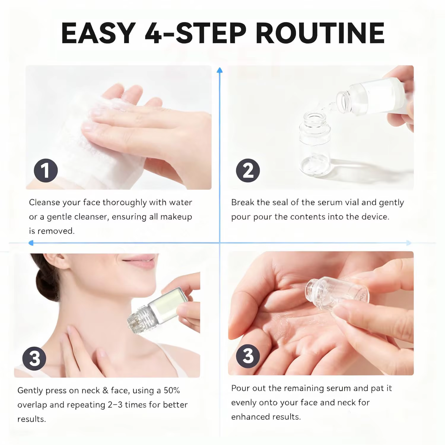 Système de micro-infusion beauté (1 applicateur + 2 sérums) - Kit lissant pour la peau à base de peptides hydratants et