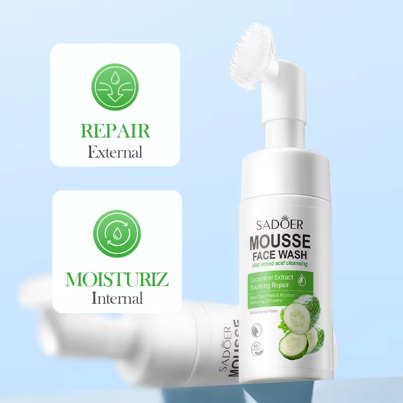 SAODER Fruits concombre nettoyant pour le visage mousse de lavage