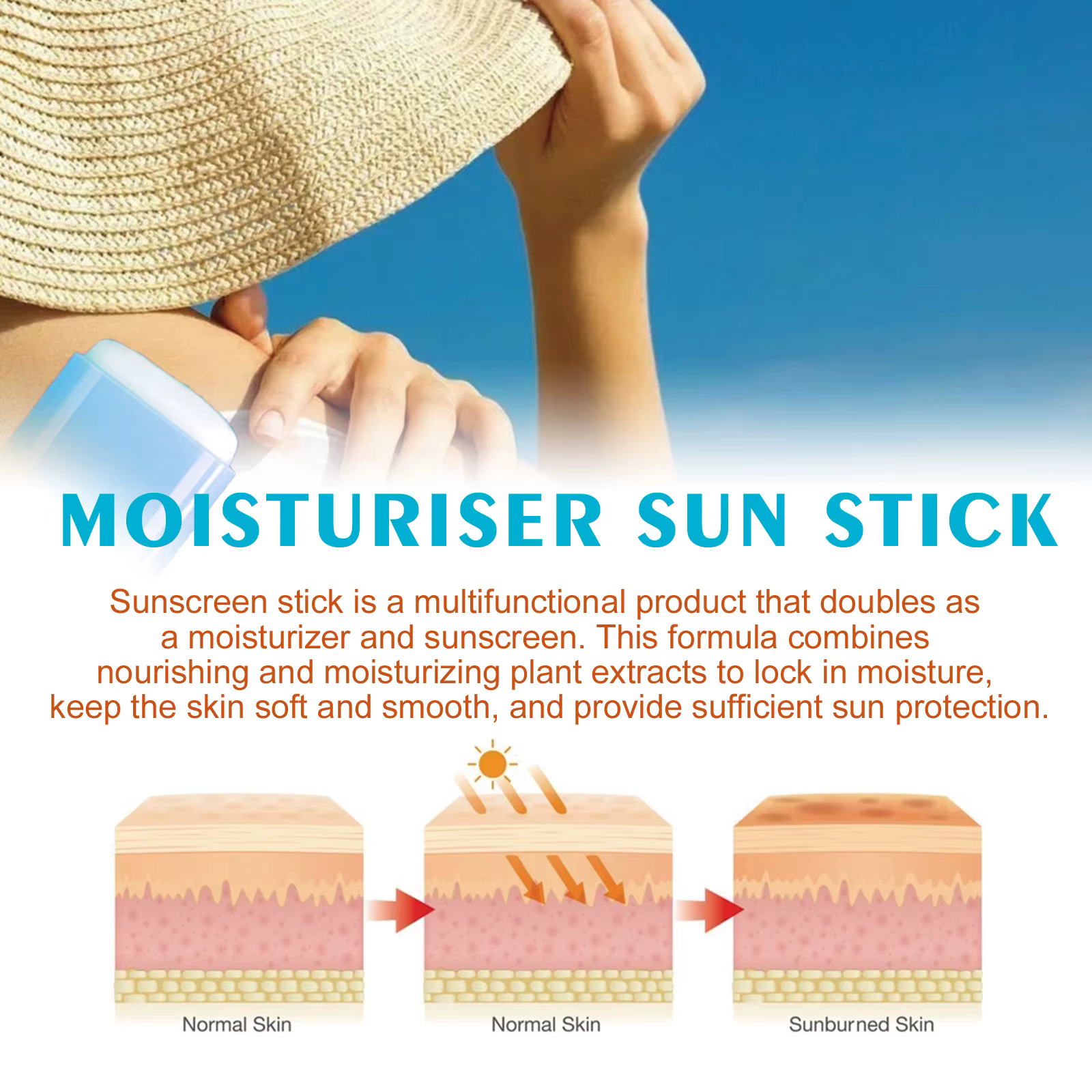 Crème solaire en stick pour le visage