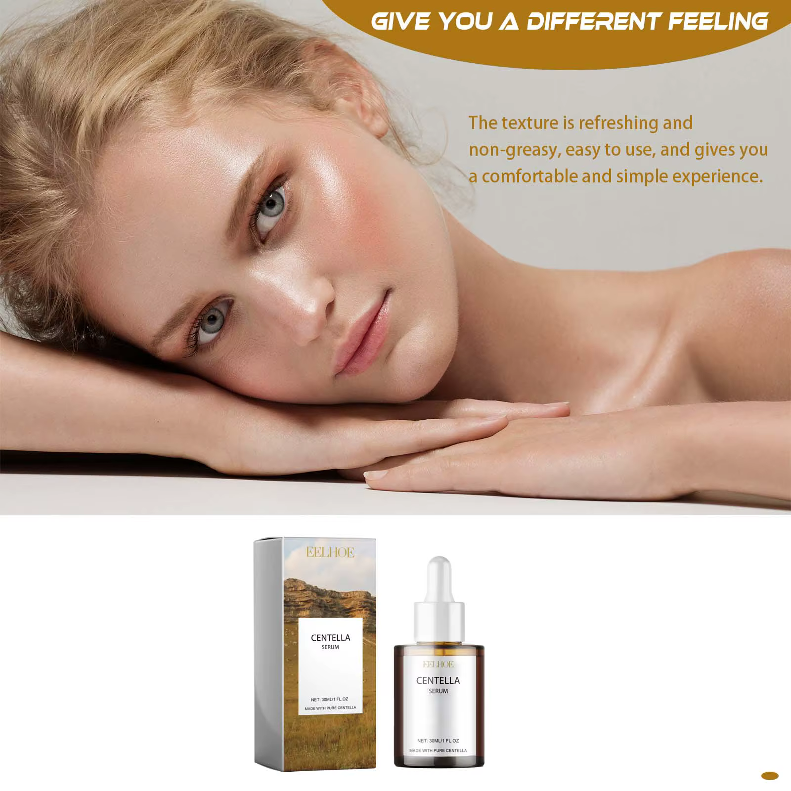 Centella sérum nourrir amélioration peau sèche lissage raffermissant éclaircissant hydratant acide hyaluronique visage