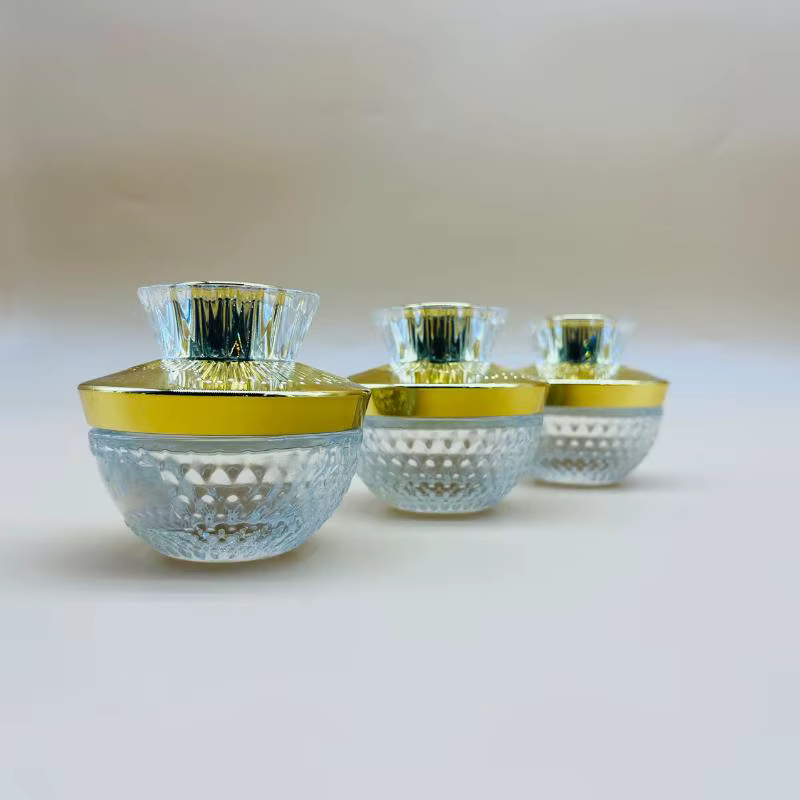 Pot de crème pour le visage en verre de luxe 50g