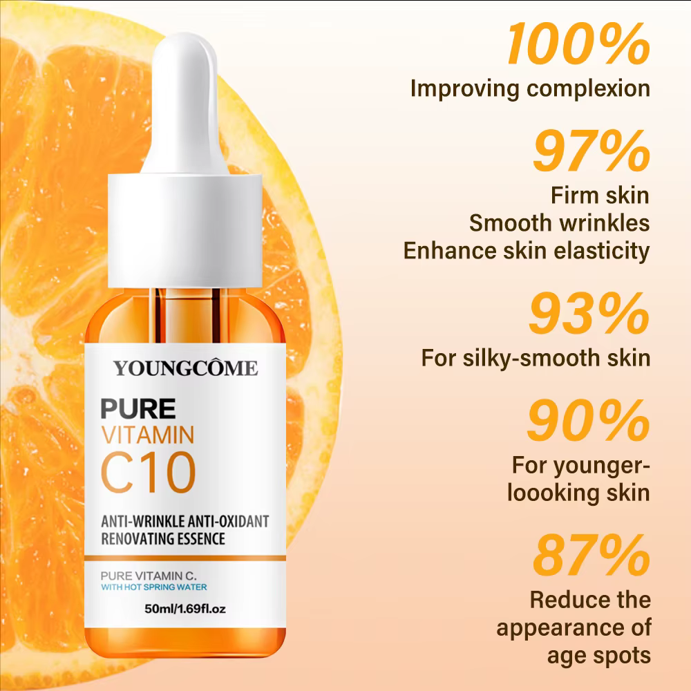 Vitamine C Essence pour le visage acide hyaluronique peau foncée éclaircir sérum estompe les ridules hydratant