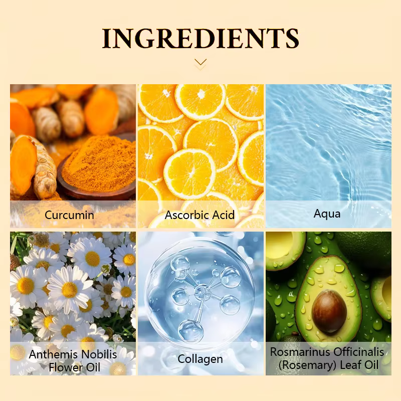 Masque pour les yeux au curcuma et à la vitamine C, Anti-rides, élimine les cernes, les poches, réduit les ridules, raffermissant, éclaircissant