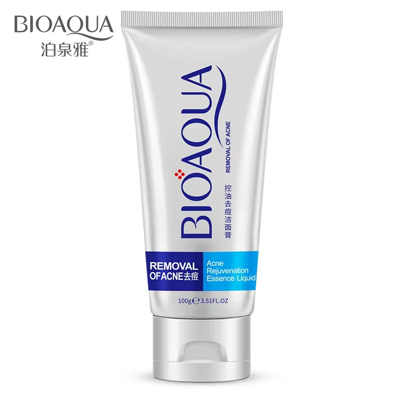 Bioaqua traitement de l'acné nettoyant pour le visage tête noire supprimer le contrôle de l'huile mousse de nettoyage en profondeur rétrécissement des Pores 100g