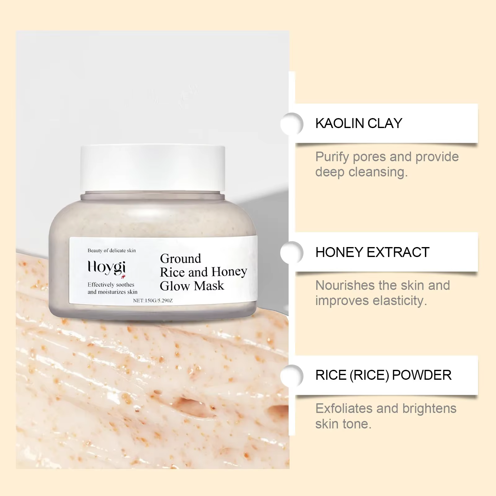Masque facial au riz et au miel