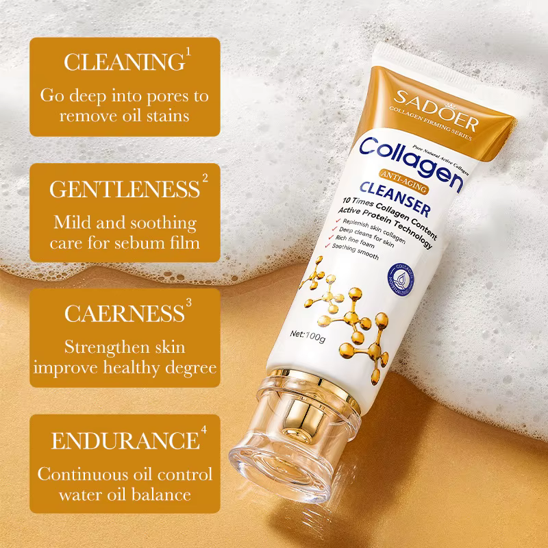 SADOER collagène nettoyant pour le visage soin raffermissant hydratant