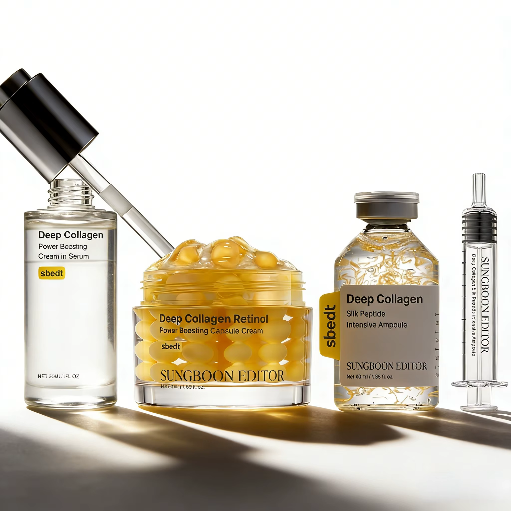 Kit de soin de la peau coréen Sbect - Ampoule de collagène en soie à action profonde