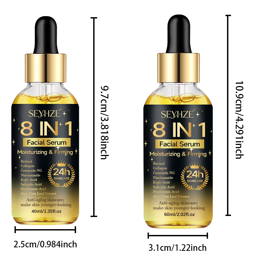 SEYHZE Coffret d'Essences Hydratantes 8-en-1 (3 pièces) Soin de la Peau - Niacinamide