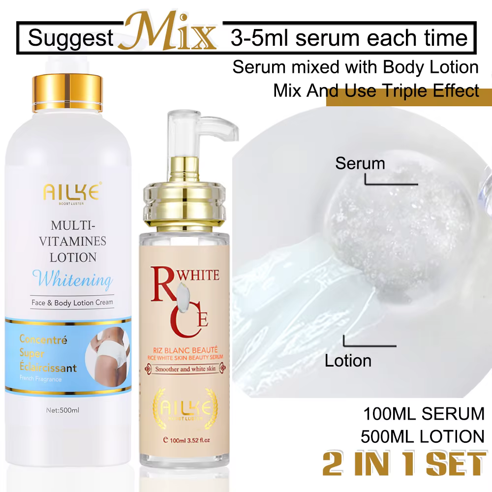 AILKE Lotion pour le corps blanchissante multi-vitamines avec vitamines