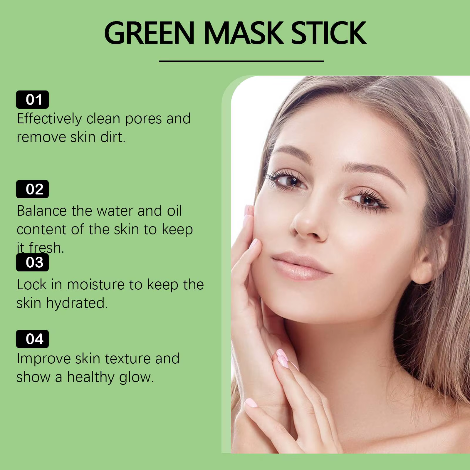 40g supprimer points noirs thé vert masque solide nettoie les Pores bâton imperfections du visage