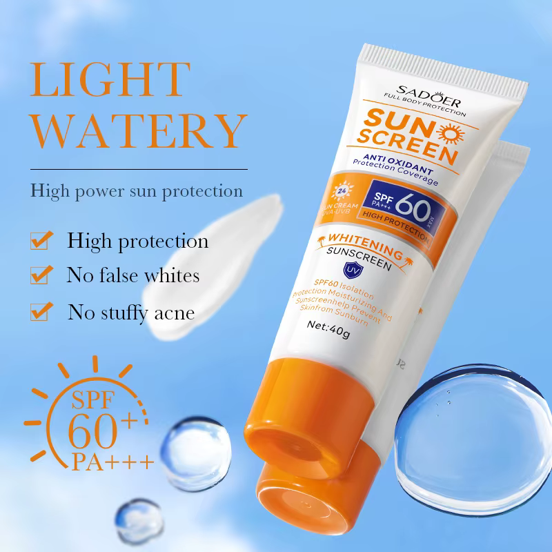SAODER Spf 60 + crème solaire pour visage corps