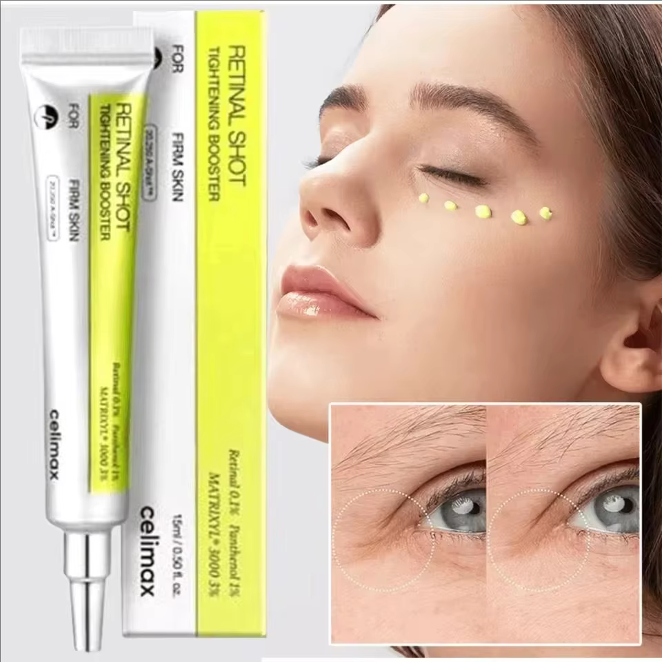 Sérum Raffermissant Coréen Original Celimax Vita A au Rétinol, Crème Contour des Yeux Hydratation Intense, Réducteur de Pores, Anti-Cernes, Éclaircissant et Réparateur