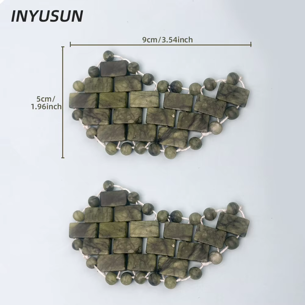 1 ensemble de masque pour les yeux en jade-un outil de massage de relaxation