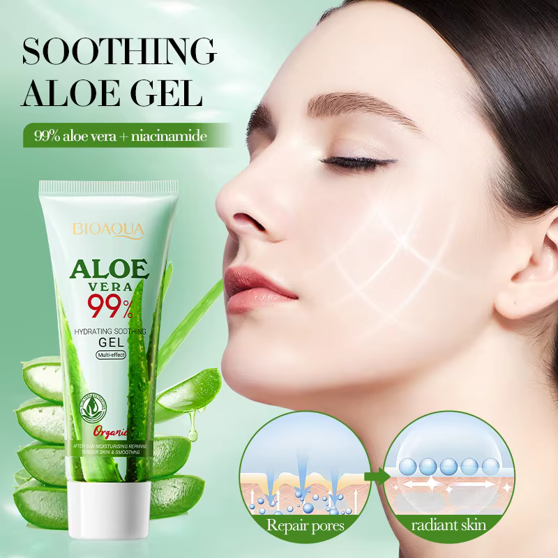 Gel exfoliant à l'aloe vera pour le visage
