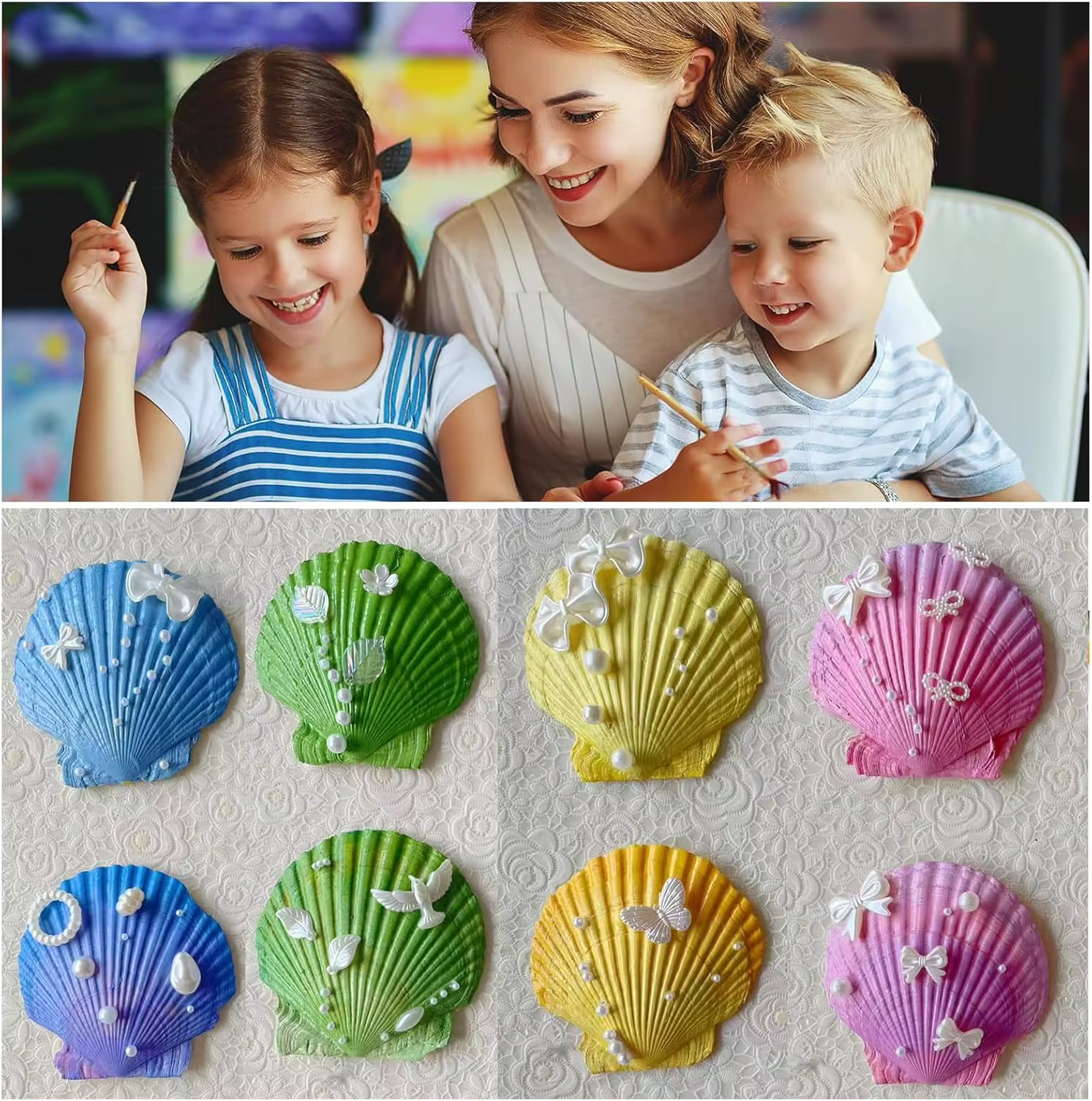 Coquilles de pétoncle naturelles 2.3 ''-3'', coquilles de mer blanches pour la fabrication artisanale, la peinture à la main, la fête sur le thème de l'océan et la décoration de la maison
