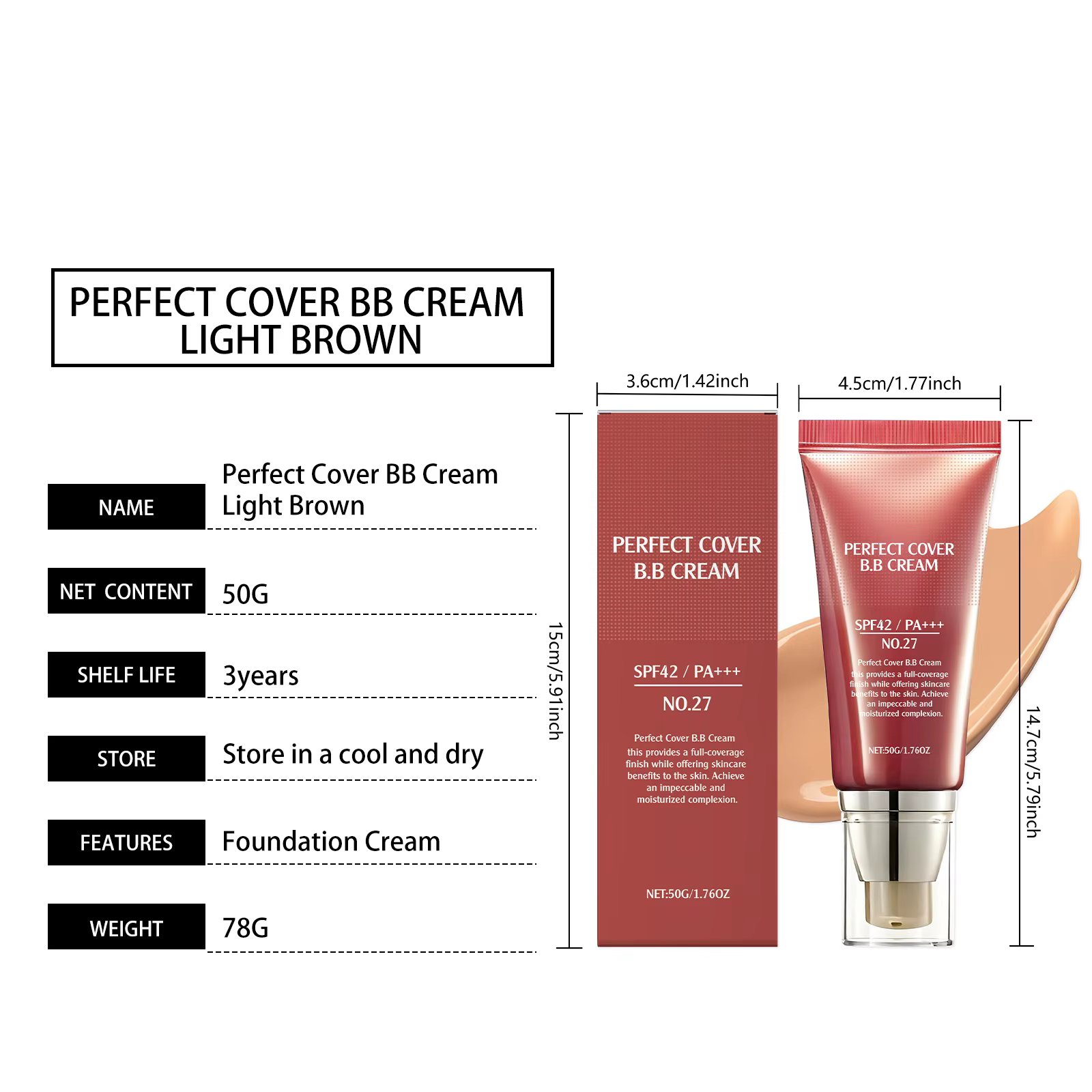 BB crème SPF 42 PA +++