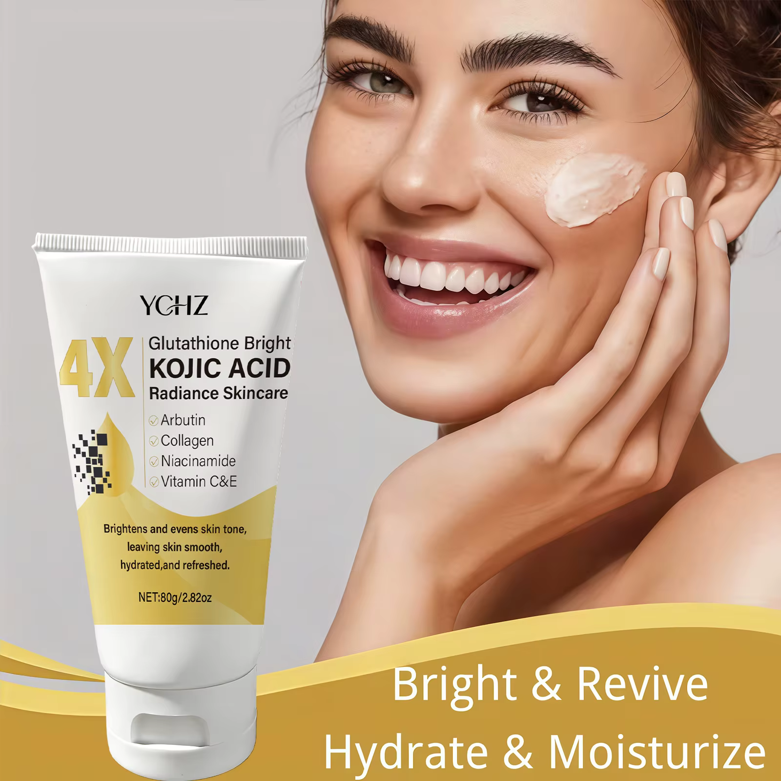 Crème pour le visage à l'acide kojique, unifie le teint, élimine les taches brunes et la terneur de la peau - Non grasse, convient aux hommes et aux femmes - Crème éclaircissante et hydratante, pour u