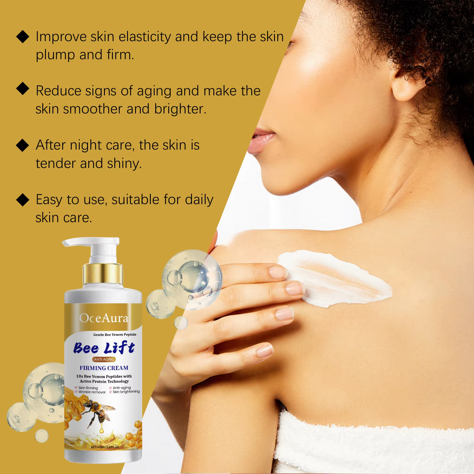 Crème pour la peau au venin d'abeille