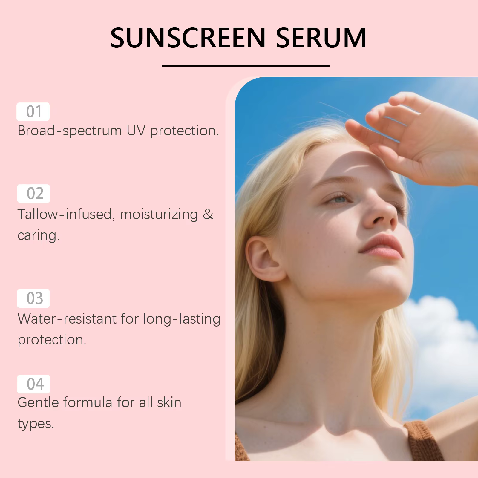 Sérum solaire SPF 50 à l'huile de pépins de raisin PA+++ Protection UV visage Anti-dommages solaires Sérum hydratant léger Essence écran solaire
