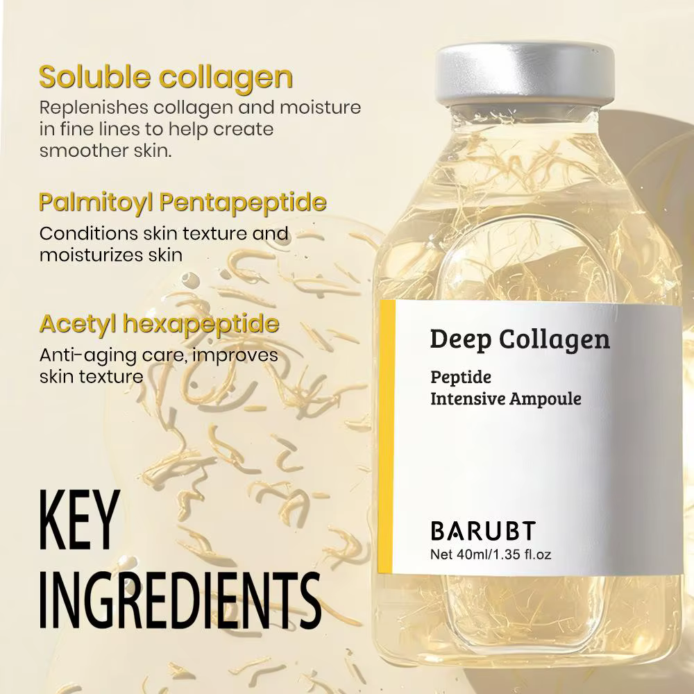Sérum Ampoules au Collagène 40ml Dosage Précis Anti-Rides Hydratant Éclaircissant Réparateur pour Tous Types de Peau