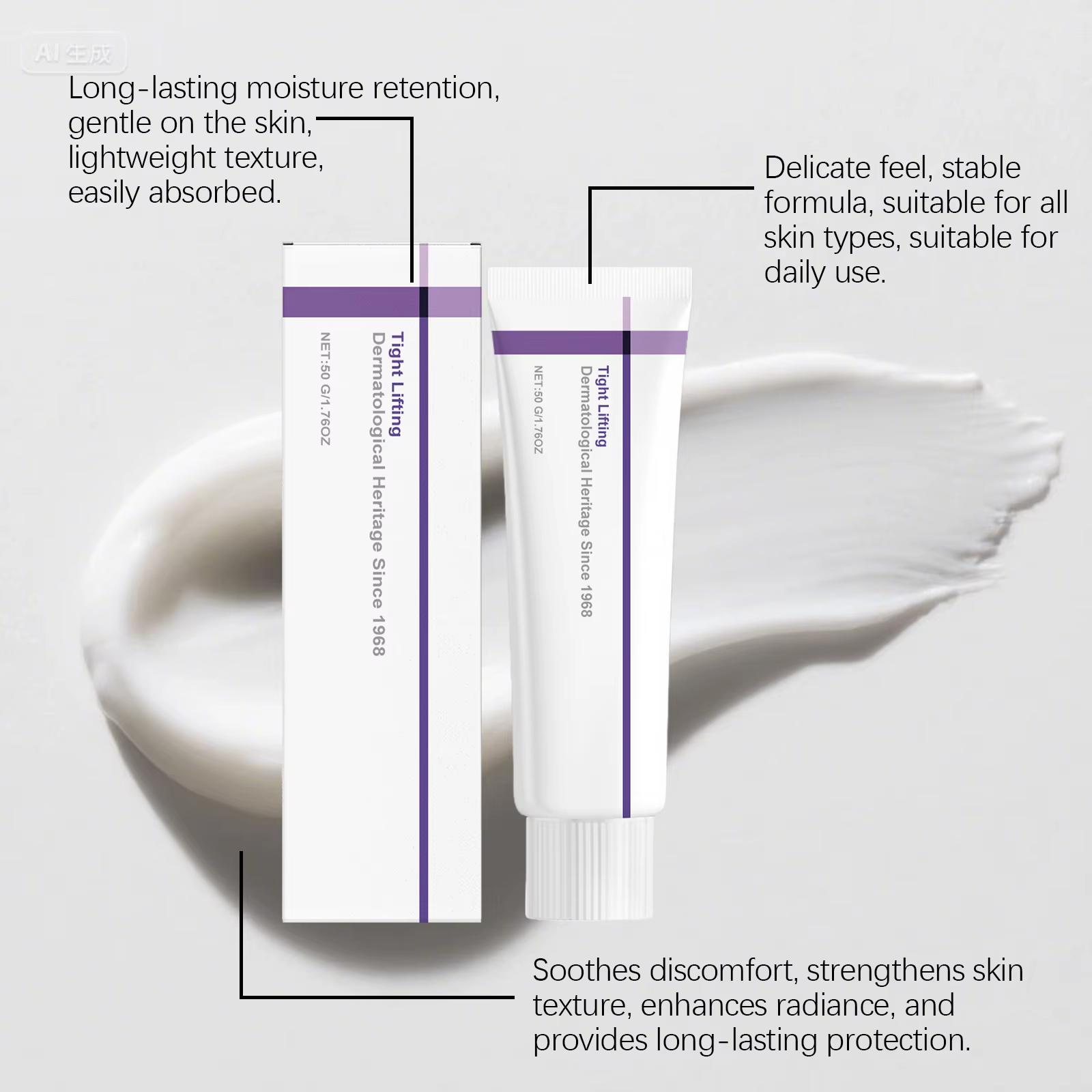 Crème hydratante pour le visage réduisant les rides