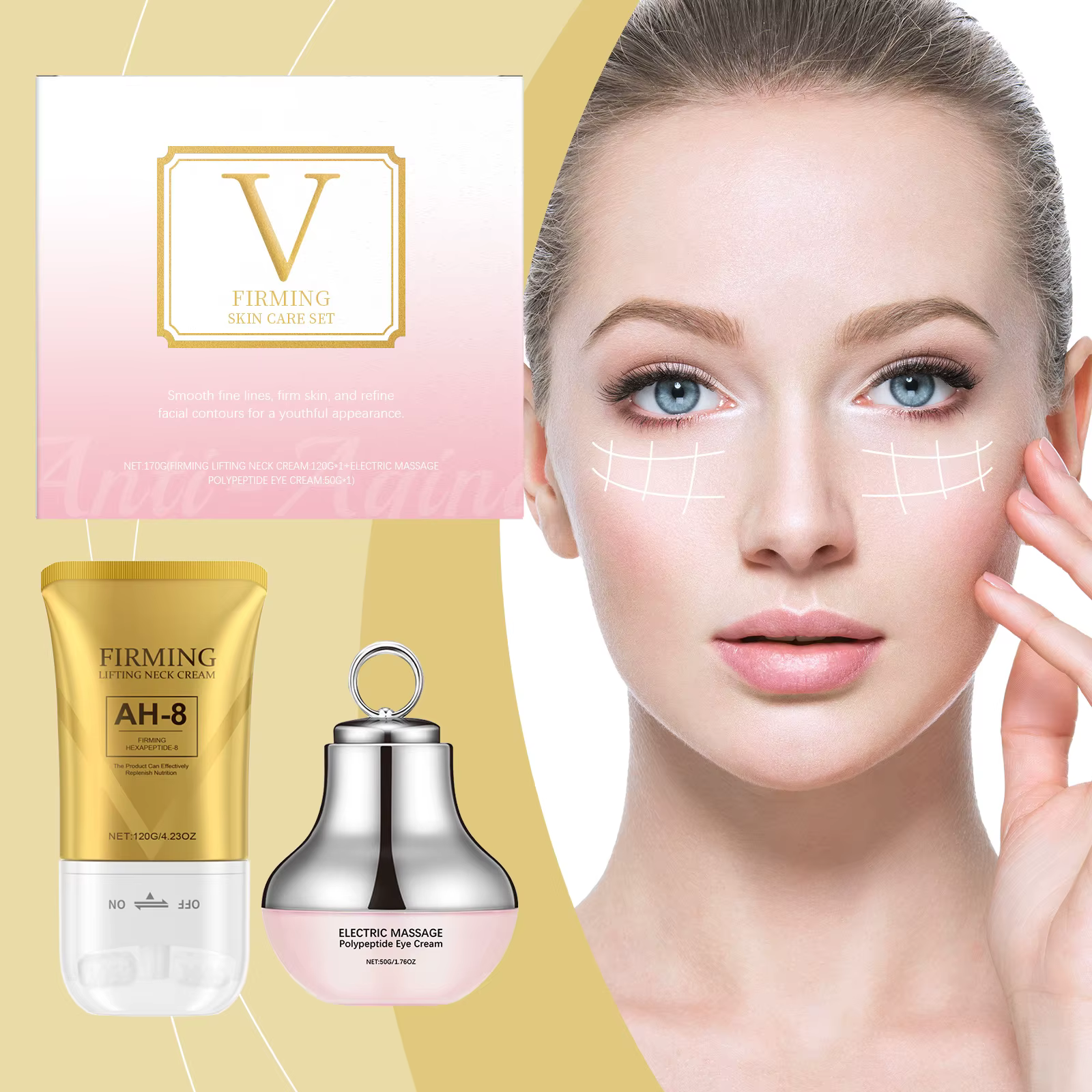 8 crème raffermissante pour le cou hydratant Anti-âge augmenter l'élasticité de la peau supprimer les rides Massage