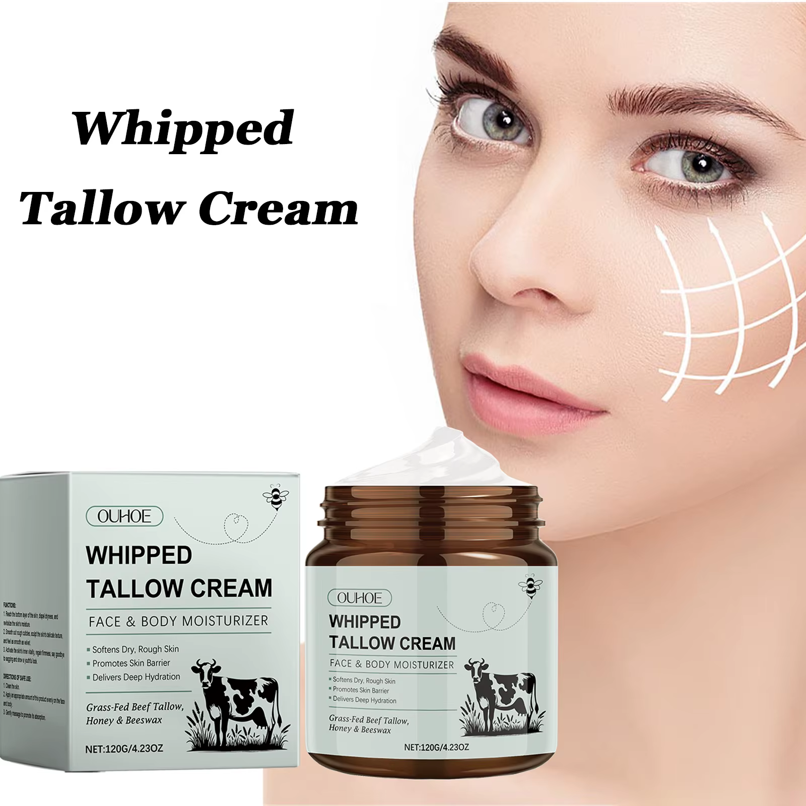 Crème Tallow fouettée, nourrissante en profondeur