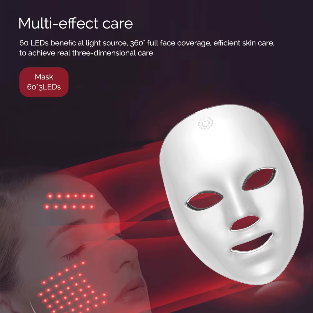 Masque Facial LED Rechargeable 7 couleurs LED Photon
