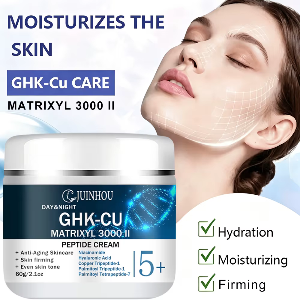 Crème Visage Hydratation Intense JUINHOU au Tripeptide de Cuivre & Matrixyl 3000 II – Répare la Barrière Cutanée et Illumine le Teint