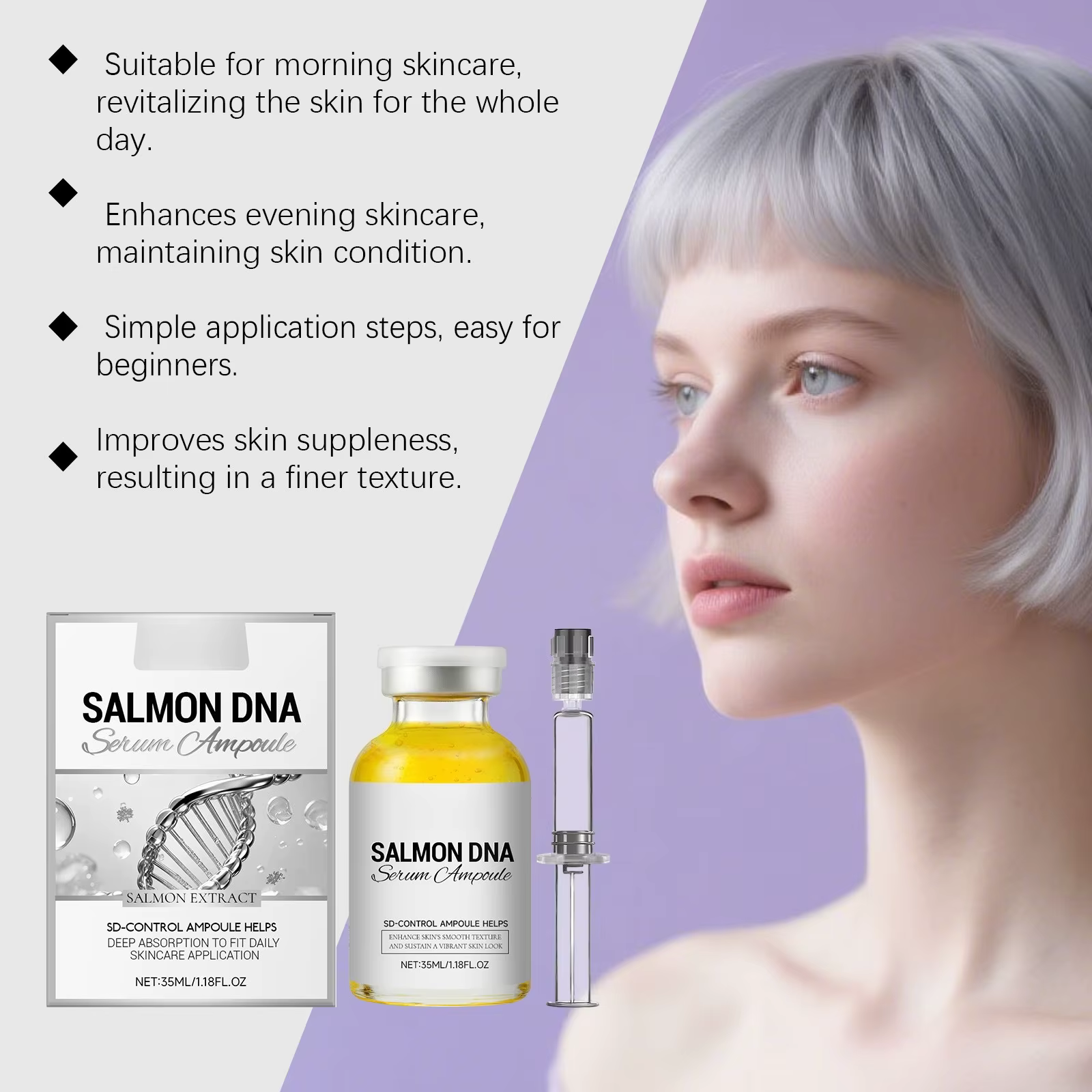 Ampoule raffermissante intensive au peptide de soie DNA Revitalize | Sérum anti-âge avec complexe de collagène et de