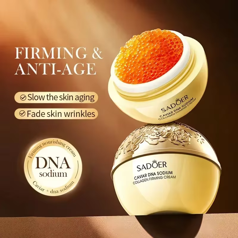 Crème Visage Collagène Perle Raffermissante Anti-rides Hydratante Lissante Éclaircissante au Caviar – Produit Coréen de Soin de la Peau