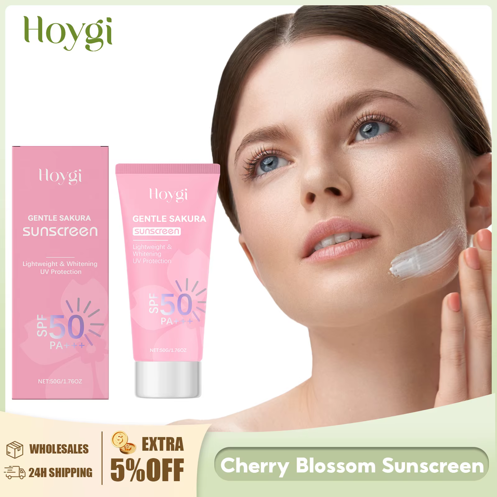 Crème solaire fleur de cerisier Spf 50 + longue durée Anti UV Anti-âge