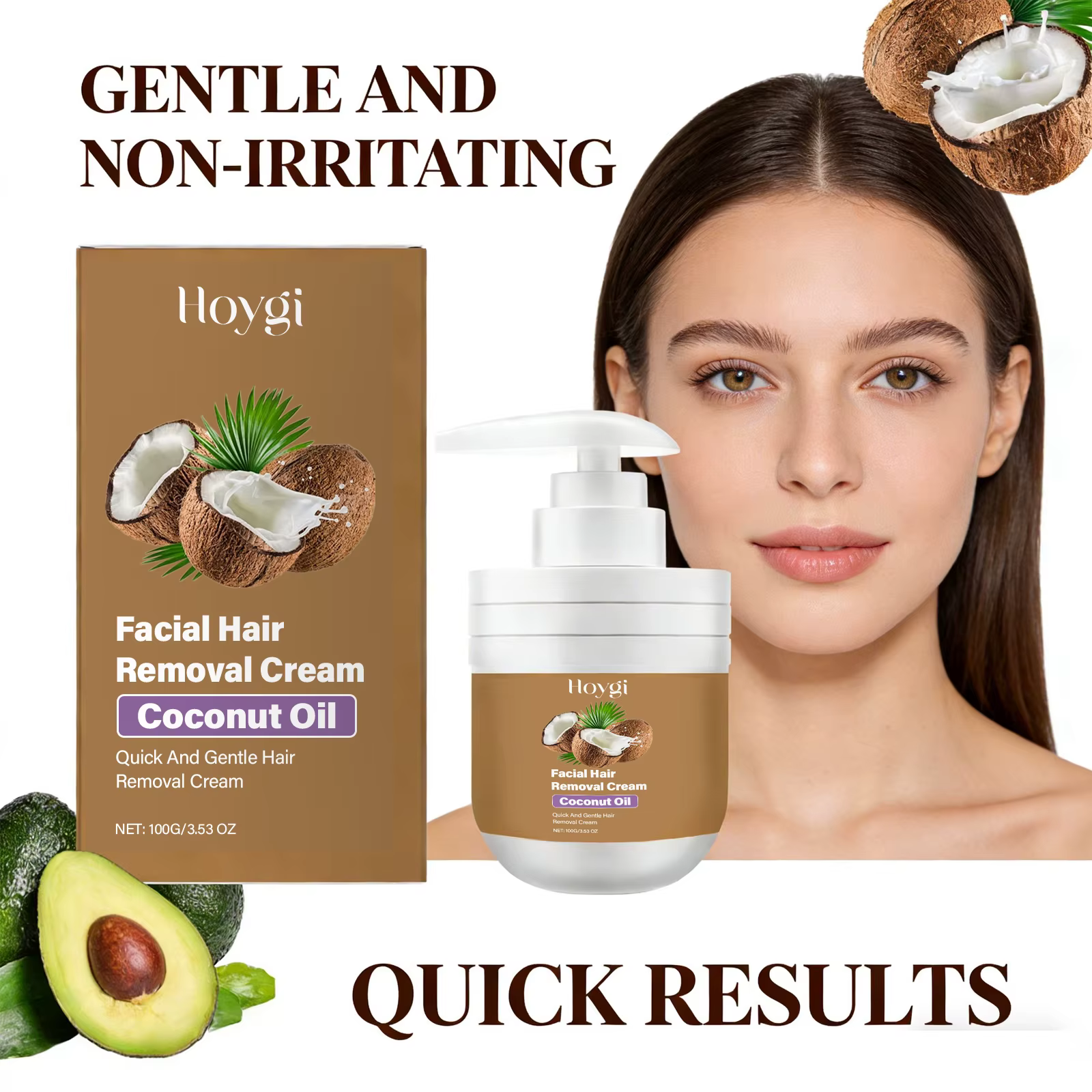 Crème d'épilation à l'huile de noix de coco