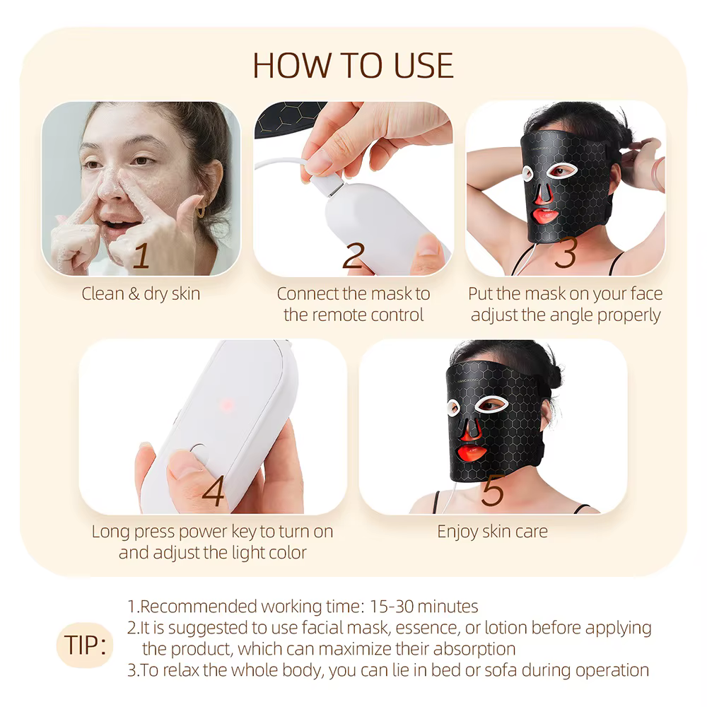 Masque Facial LED en Silicone