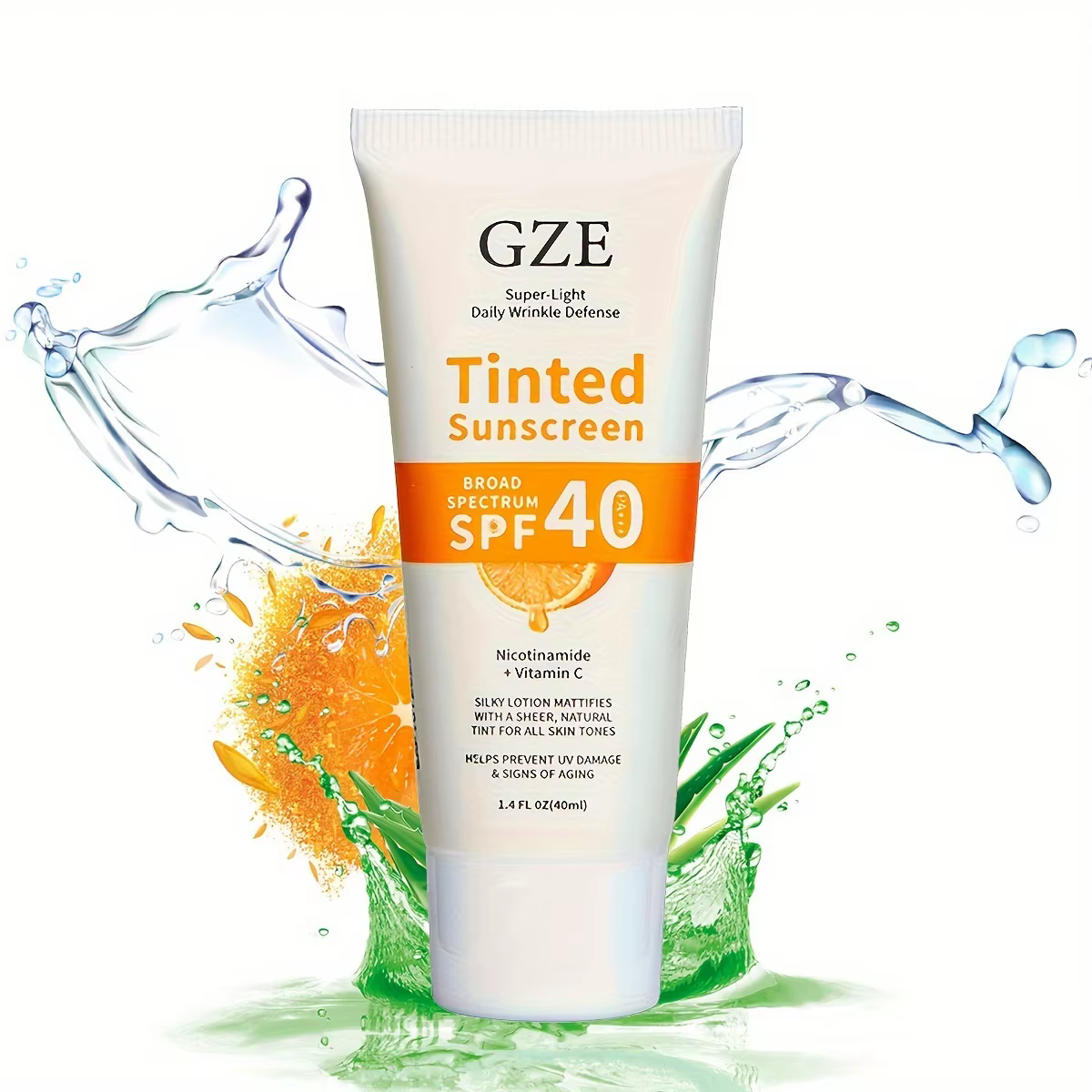 Crème solaire teintée à la vitamine C avec éventuelles F 40