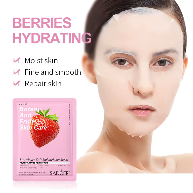 8 pièces SADOER Fruits masque Facial beauté masques de soin du visage hydratant raffermissant