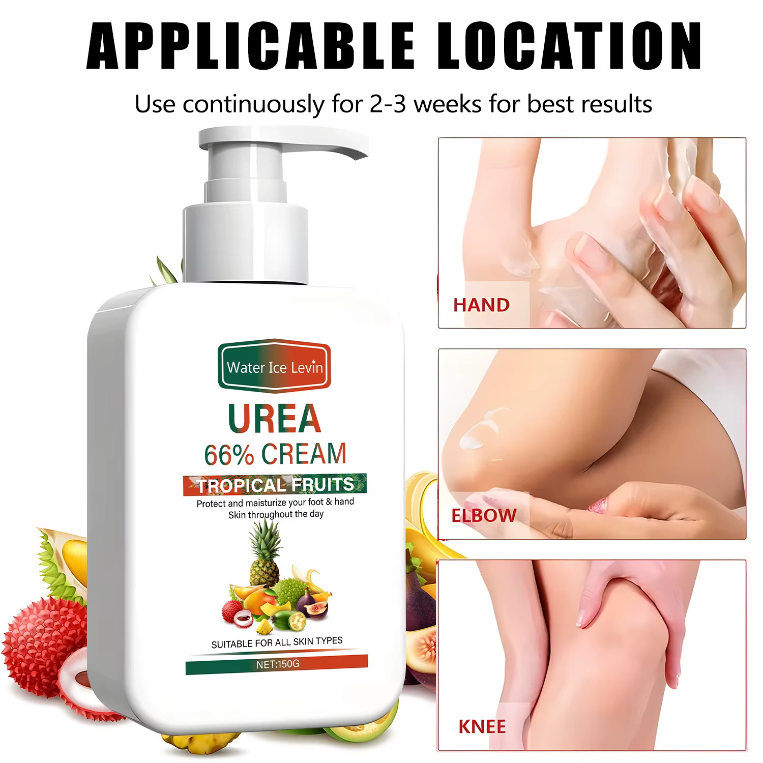 Crème Réparatrice Mains-Pieds à l'Urée - Aux Fruits Tropicaux - Hydratation Profonde - Pour une Peau Douce et Élastique