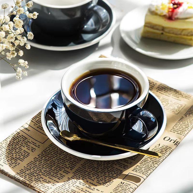 Tasse à café en céramique épaisse créative 350ml Latte Cappuccino tasse à café et soucoupe maison tasse de thé de l'après-midi décoration de la maison cadeau