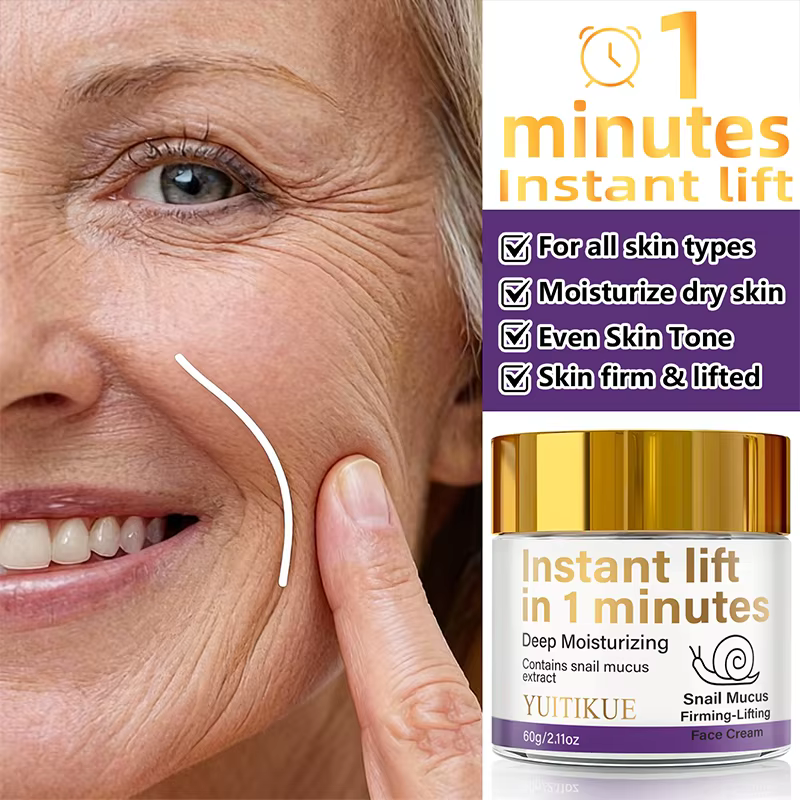 YUITIKUE Crème Visage Lifting Instantané 60g - 1 Min Mucin d'escargot raffermissant