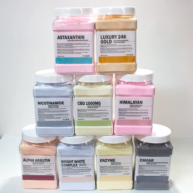Masque Visage en Poudre de Gelée ADN de Saumon PDRN Acide Hyaluronique Vitamine C Collagène DIY Masques Végétaux Hydratation Profonde Nourrissant ﻿ 350g
